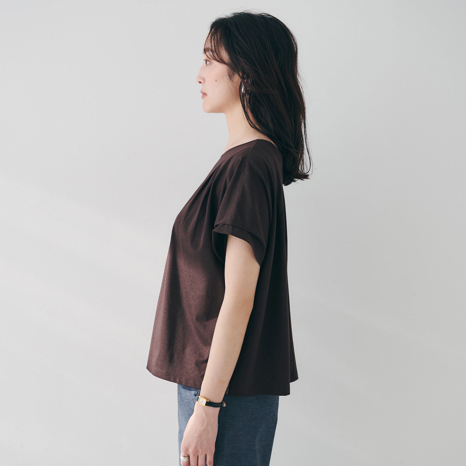 UNTITLED「【洗える】タック入りフレンチスリーブプルオーバー」|Tシャツ・カットソー|