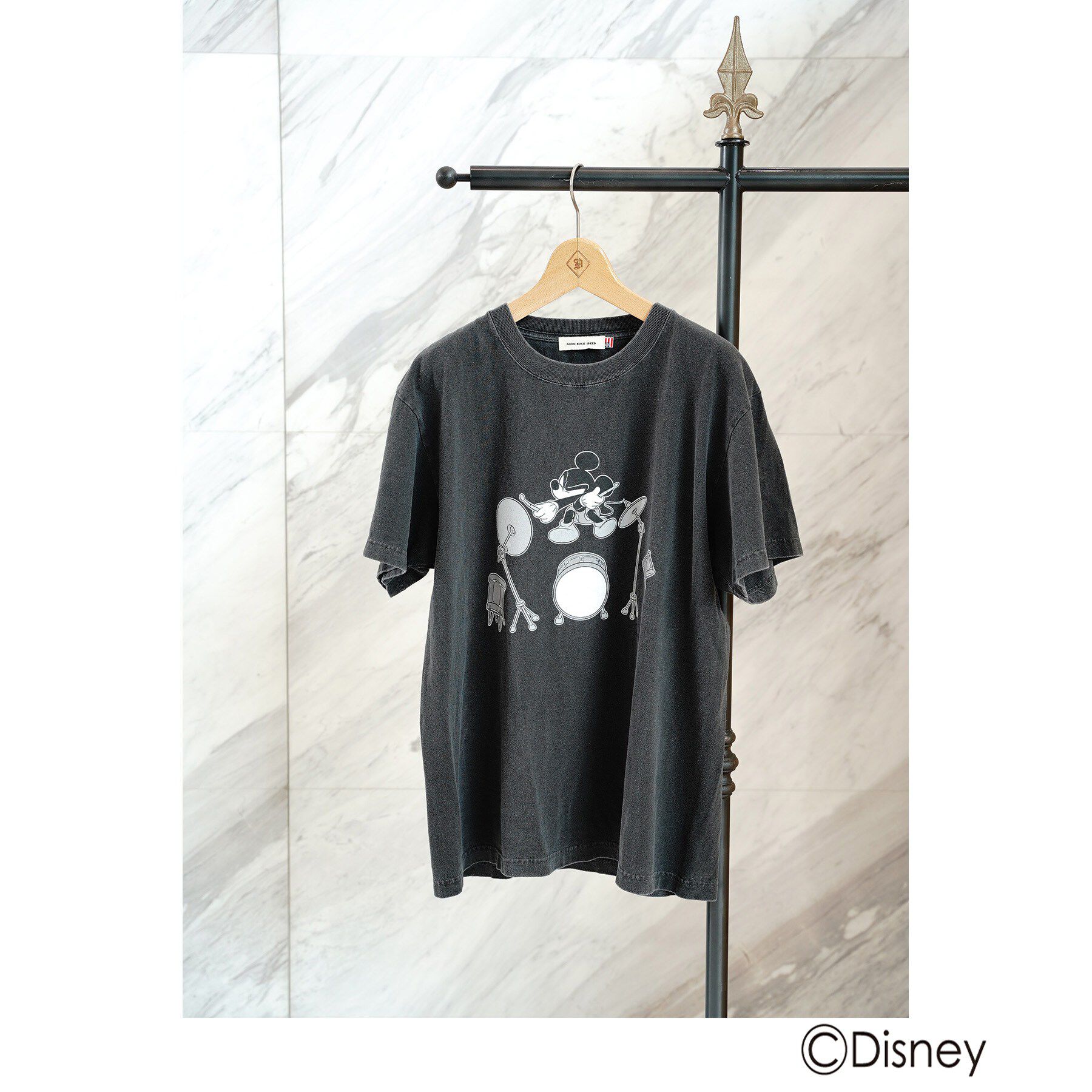 DRESSTERIOR「GOOD ROCK SPEED（グッドロックスピード）ドラム ミッキーマウス Tシャツ」|Tシャツ・カットソー|グレー(015)
