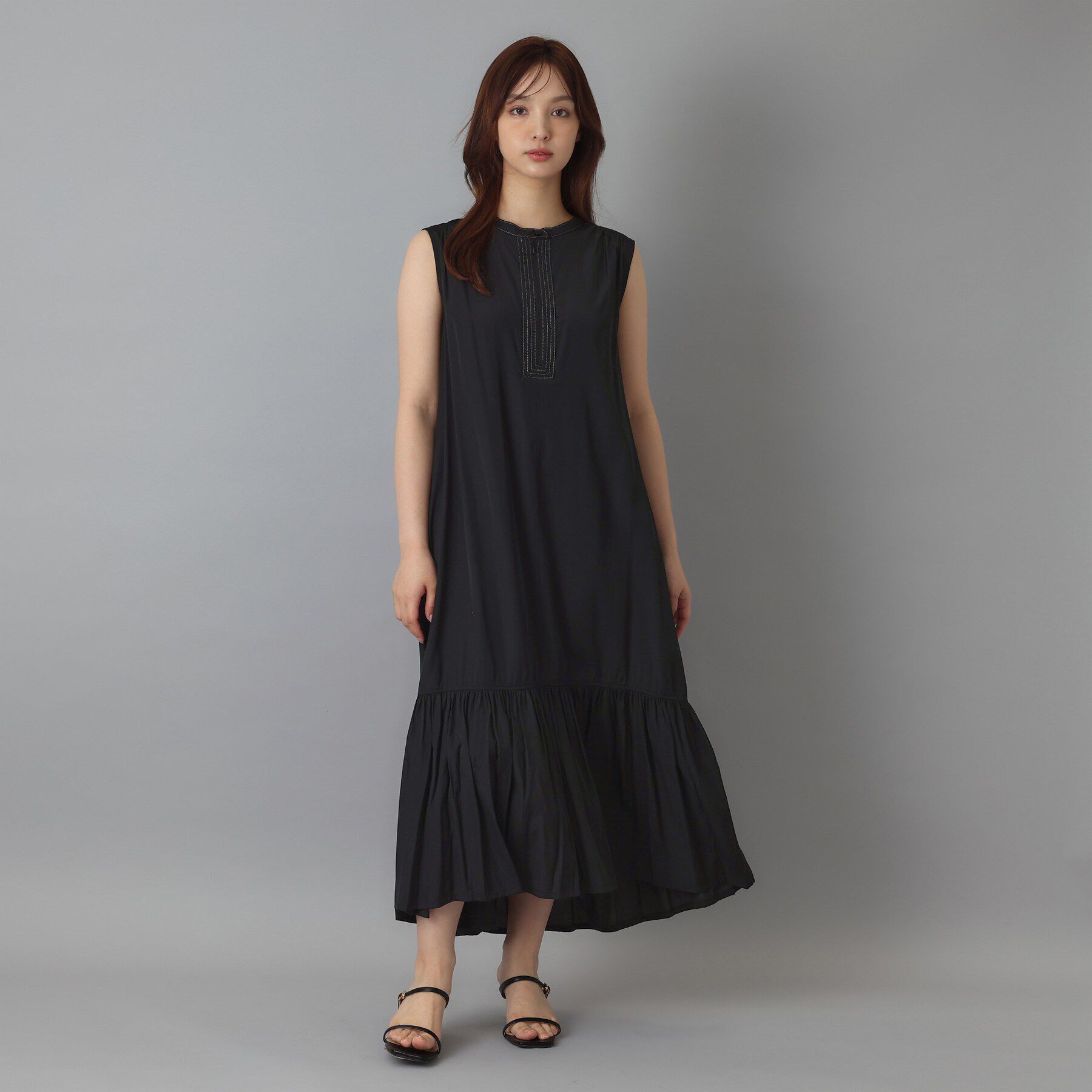 DRESSTERIOR「ノースリーブギャザーヘムワンピース」|ワンピース|
