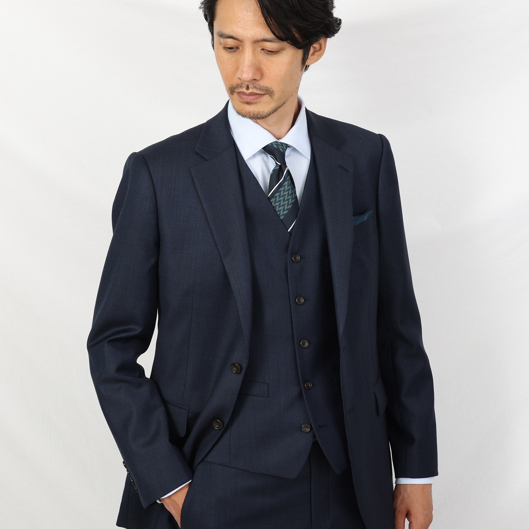 TAKEO KIKUCHI「【3ピース対応】シャイニーシャークピンヘッド ベスト」|スーツ|