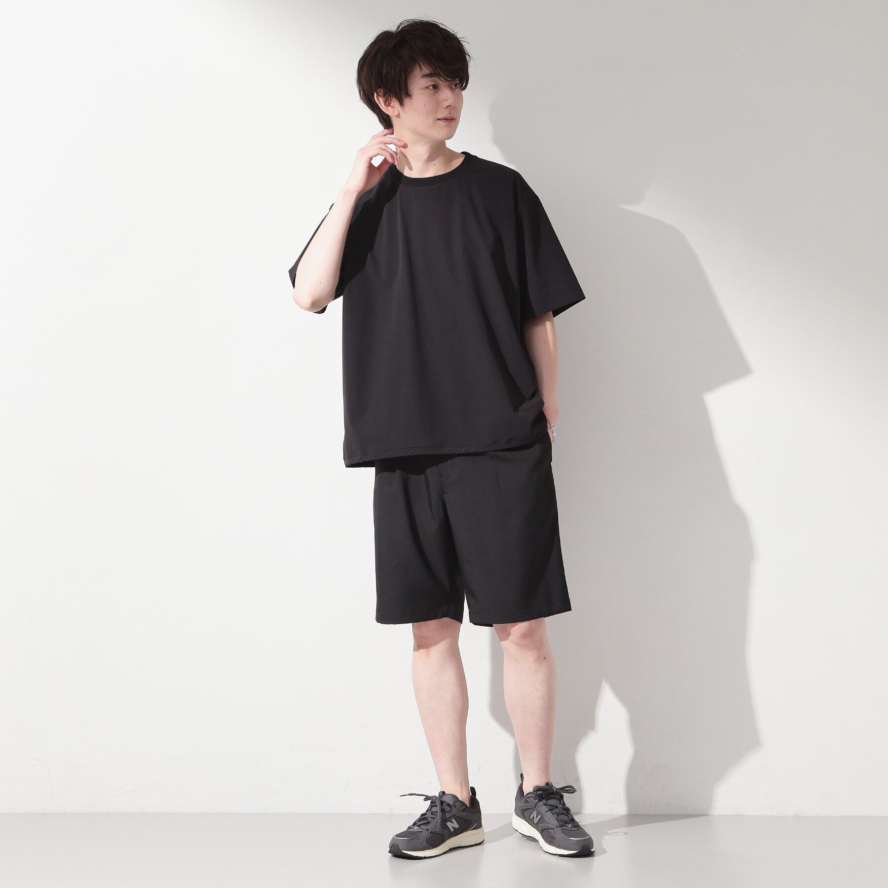 THE SHOP TK「【KURO】 ポリバレント ドローコード付き 半袖Tシャツ 接触冷感/UVカット/洗濯機OK」|Tシャツ・カットソー|