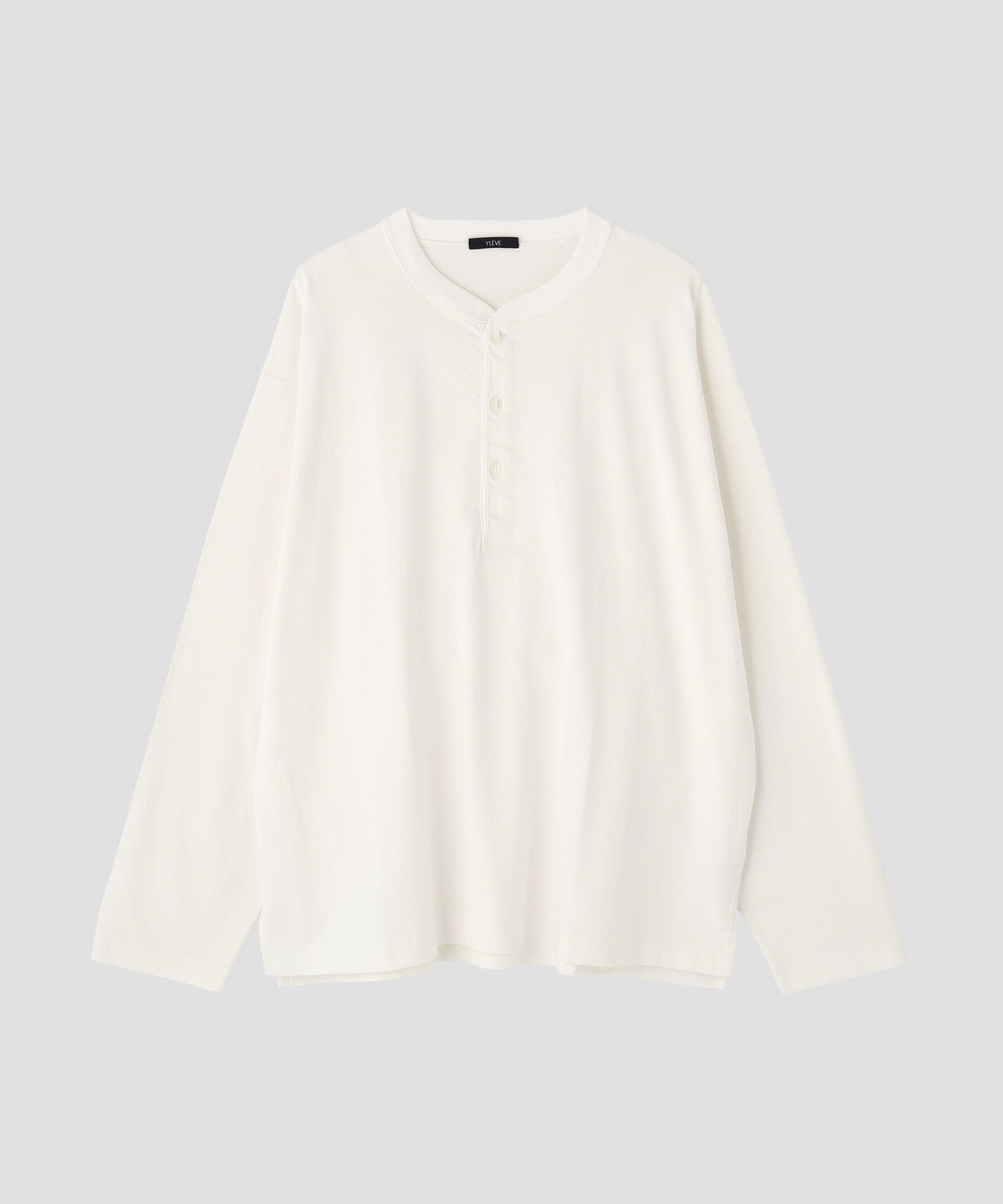 YLEVE 「YLEVE / OPEN END COTTON PIGMENT DYE HENRY NECK PULL OVER」|Tシャツ・カットソー|ホワイト