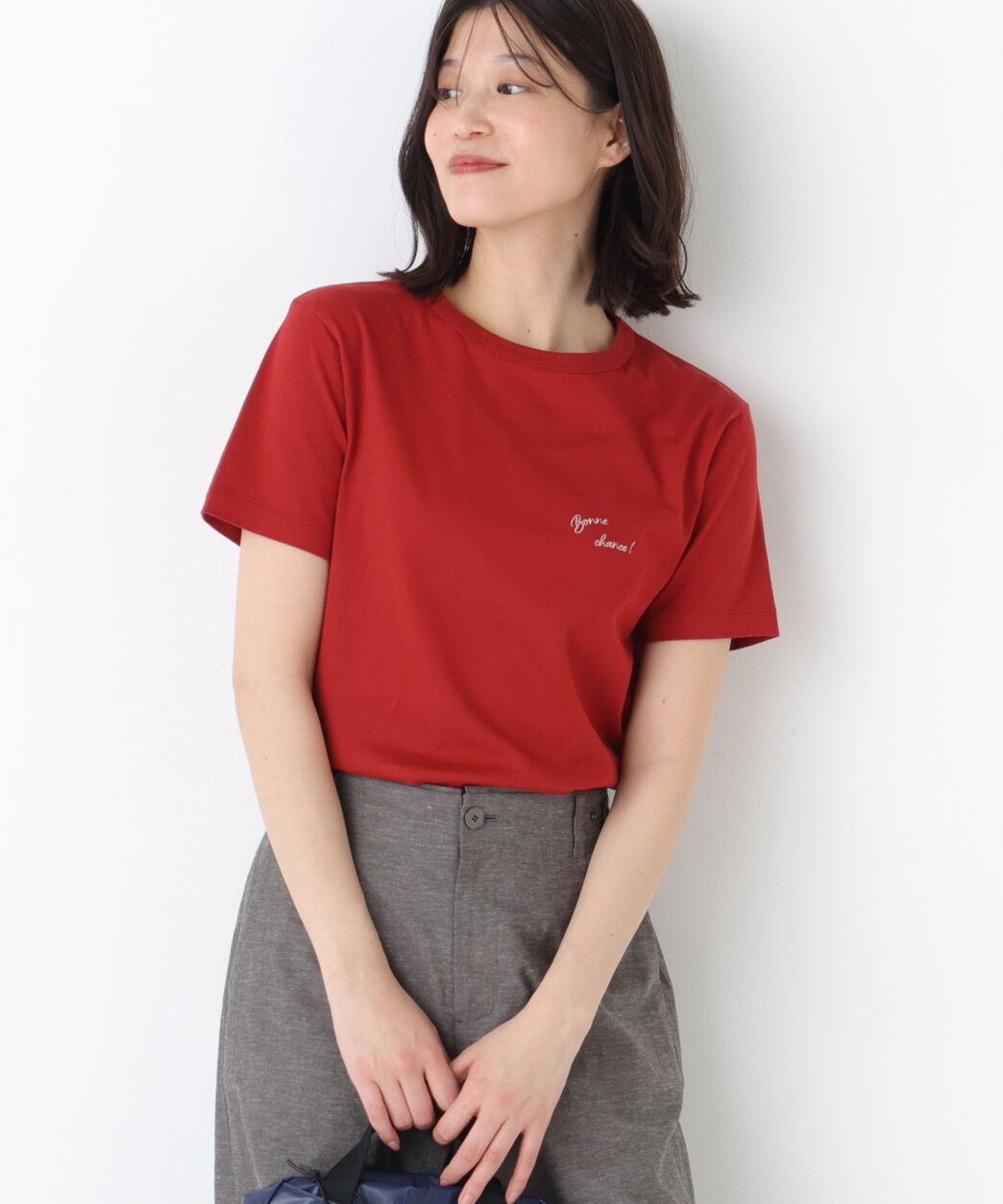  「◆Ｂｏｎｎｅ　ｃｈａｎｃｅ　刺繍ロゴＴシャツ」|Tシャツ・カットソー|レッド