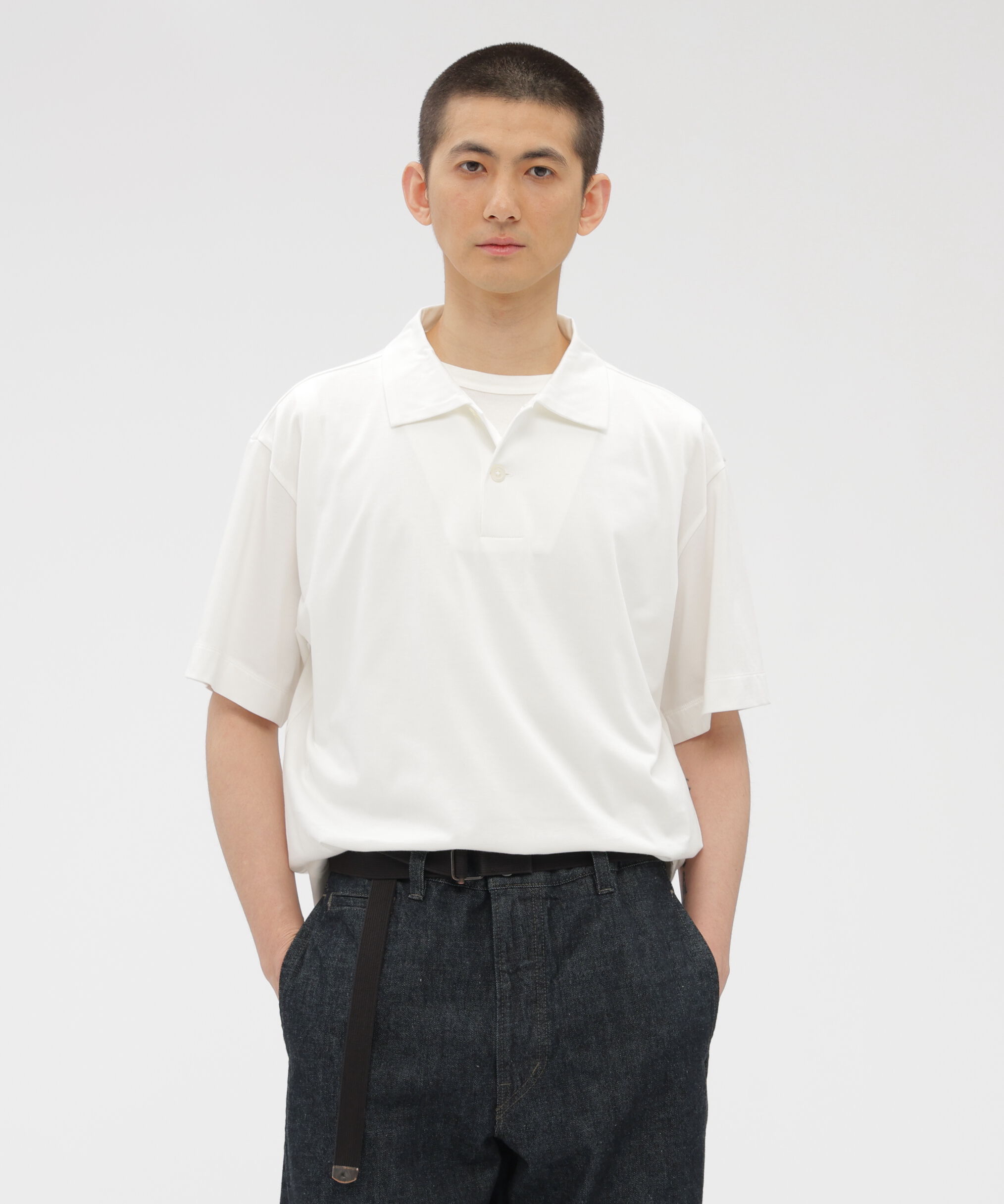 MARGARET HOWELL「EXTRA LONG STAPLE COTTON JERSEY TOP」|Tシャツ・カットソー|WHITE