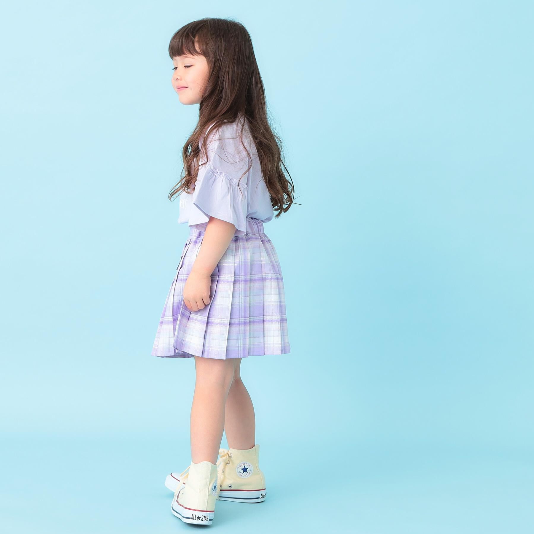 SHOO･LA･RUE「【100-150cm】ラメプリーツスカート」|スカート|