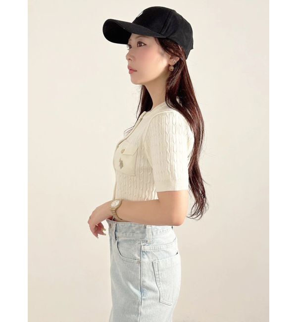 MERCURYDUO「U.S. POLO ASSN.別注ケーブルカーディガン」|カーディガン|