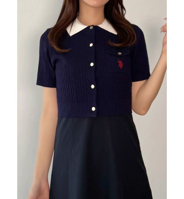 MERCURYDUO「U.S. POLO ASSN.別注ケーブルカーディガン」|カーディガン|