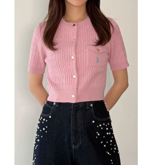 MERCURYDUO「U.S. POLO ASSN.別注ケーブルカーディガン」|カーディガン|