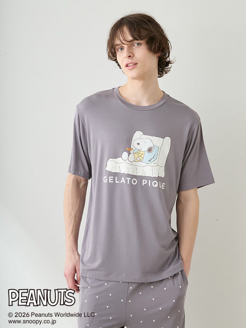 GELATO PIQUE HOMME「【PEANUTS】【HOMME】【接触冷感】ワンポイントTシャツ」|ルームウェア|