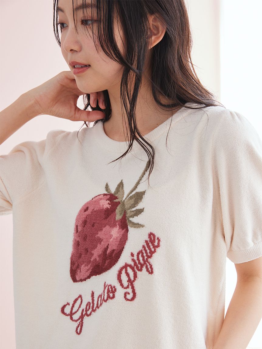 gelato pique「【ONLINE限定】エアリーモコストロベリージャガードプルオーバー&ショートパンツセット」|ルームウェア|