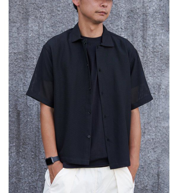 VENCE share style「シアーメッシュシャツ」|シャツ・ブラウス|ブラック