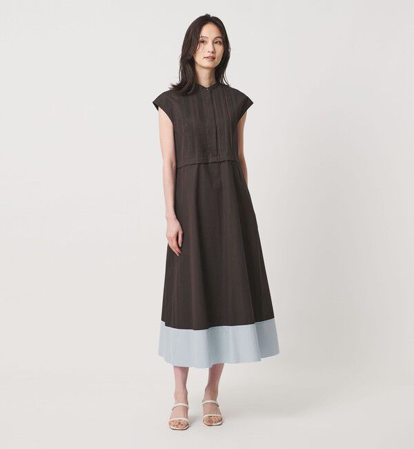 UNITED ARROWS「シルキー ピンタック ワンピース ‐ウォッシャブル‐」|ワンピース|DK.BROWN