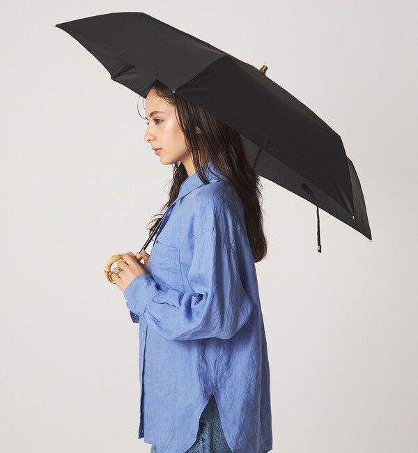 UNITED ARROWS green label relaxing「【WEB限定】＜Traditional Weatherwear＞フォールディング バンブー 折りたたみ」|傘|BLACK