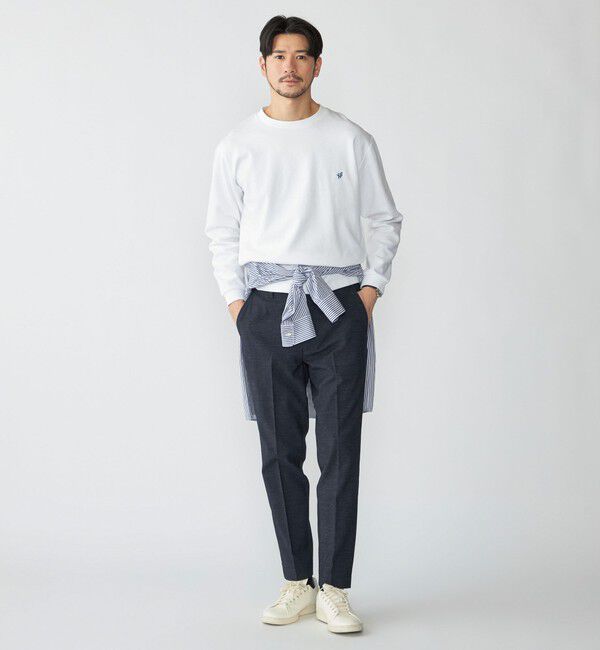 SHIPS「【WEB限定】SHIPS:〈抗菌防臭〉ワンポイントロゴ ハイゲージバーズアイ ダブルフェイス 長袖Tシャツ」|Tシャツ・カットソー|