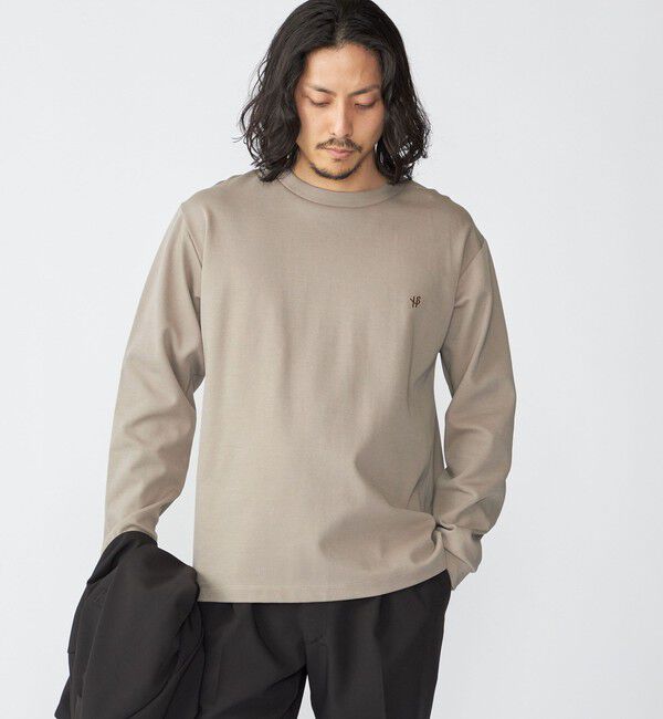 SHIPS「【WEB限定】SHIPS:〈抗菌防臭〉ワンポイントロゴ ハイゲージバーズアイ ダブルフェイス 長袖Tシャツ」|Tシャツ・カットソー|