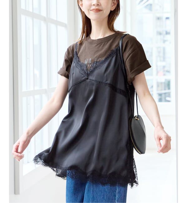 U by SPICK&SPAN「サテンレースキャミ」|キャミソール|