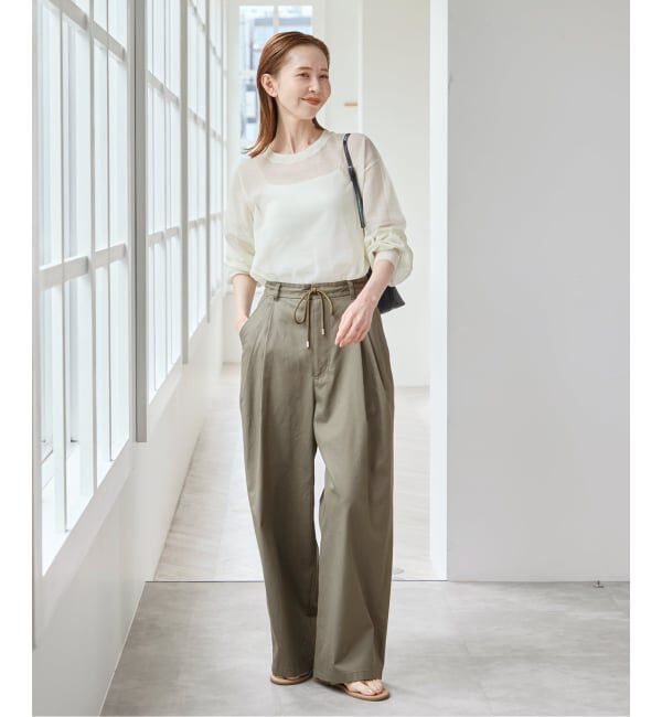 U by SPICK&SPAN「《追加》ルーズタックチノパンツ」|チノ|