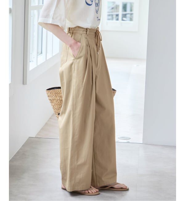 U by SPICK&SPAN「《追加》ルーズタックチノパンツ」|チノ|