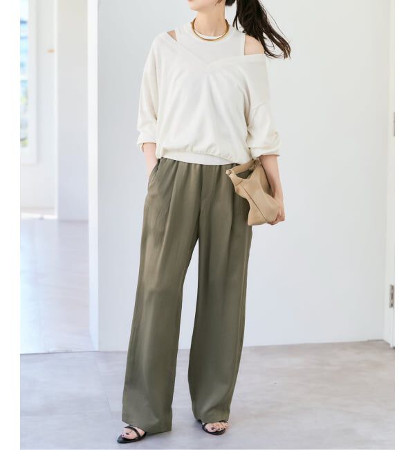 Spick and Span「《セットアップ / 手洗い可》シルクコットンノースリーブプルオーバー」|タンクトップ|