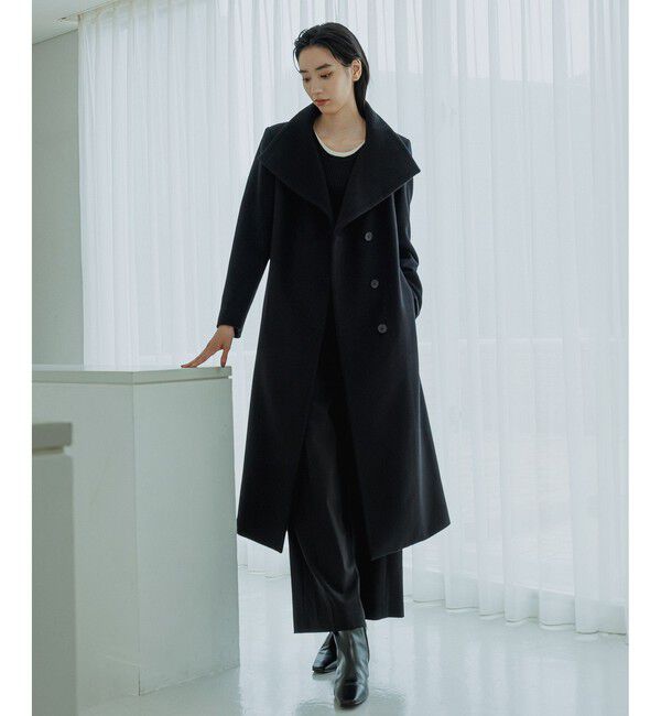 ROPE「プレミアムカシミヤ ロングコート【逸品・マルチWAY】」|ステンカラーコート|ブラック(01)