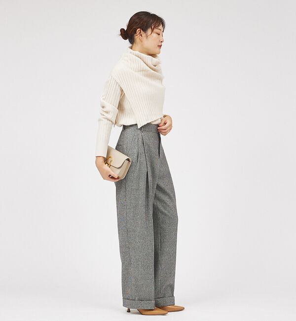 qualite「【23AW】アシメスヌードリブニット」|ニット・セーター|