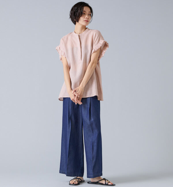 Liesse「《定番》リネンギャザースリーブブラウス」|シャツ・ブラウス|