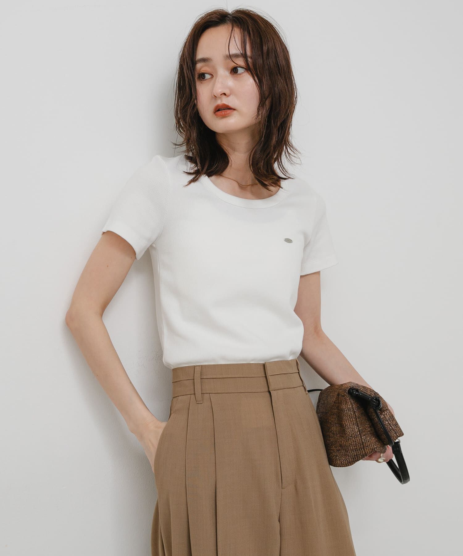 SENSE OF PLACE by URBAN RESEARCH「ラウンドネックリブTシャツ(半袖)」|Tシャツ・カットソー|