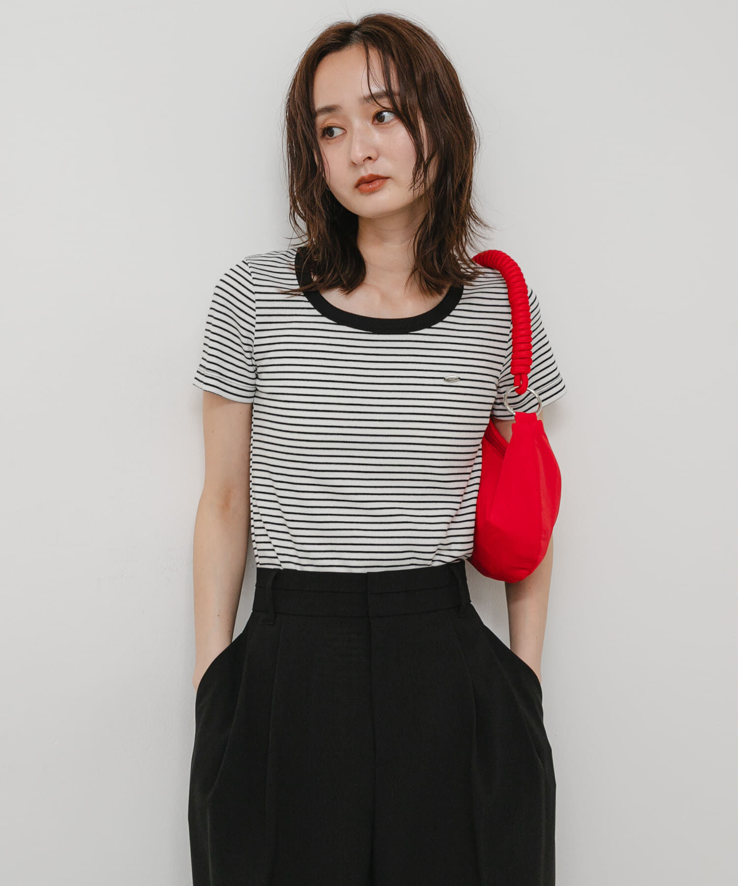 SENSE OF PLACE by URBAN RESEARCH「ラウンドネックリブTシャツ(半袖)」|Tシャツ・カットソー|