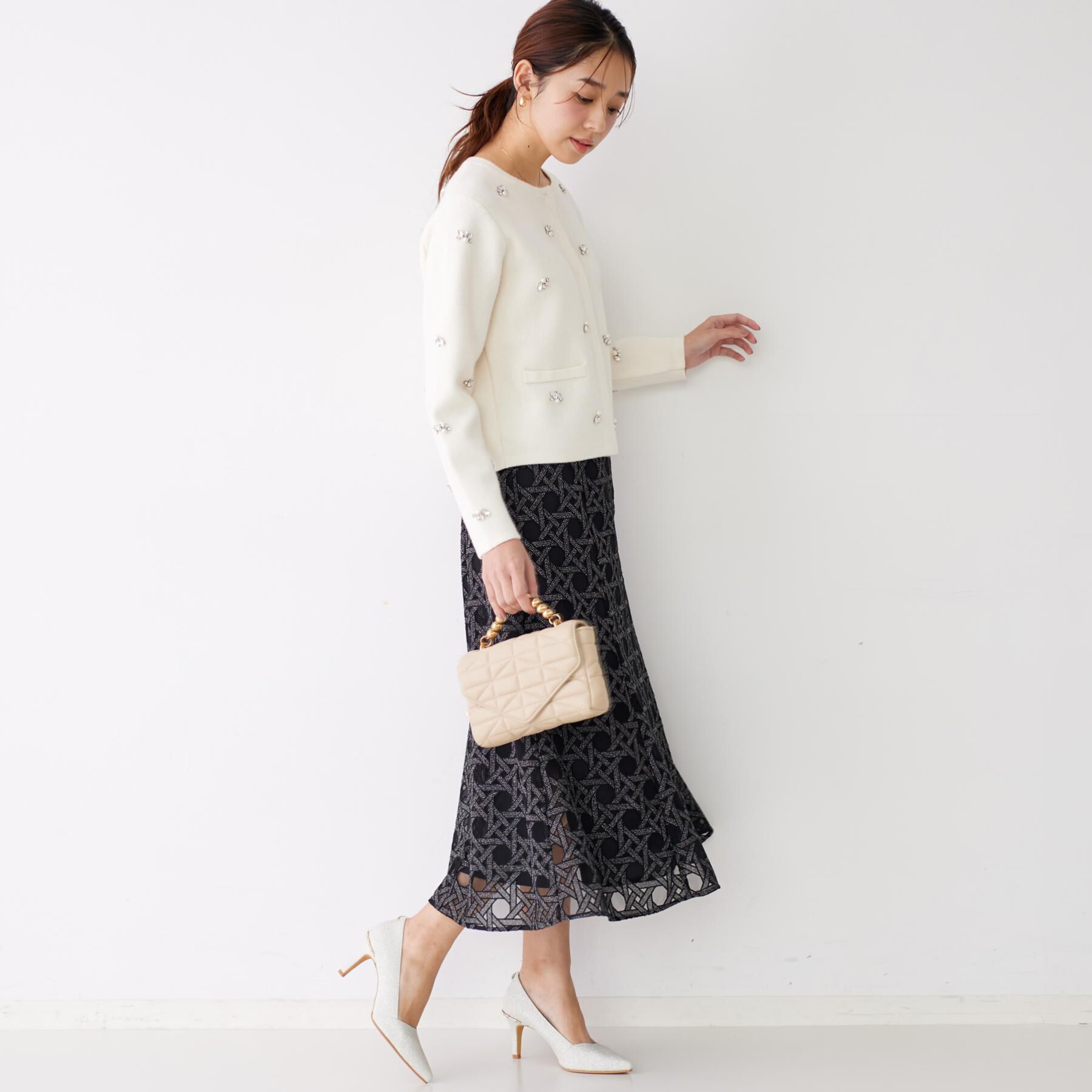 COUP DE CHANCE「【日本製】シアー刺繍のフレアースカート」|スカート|