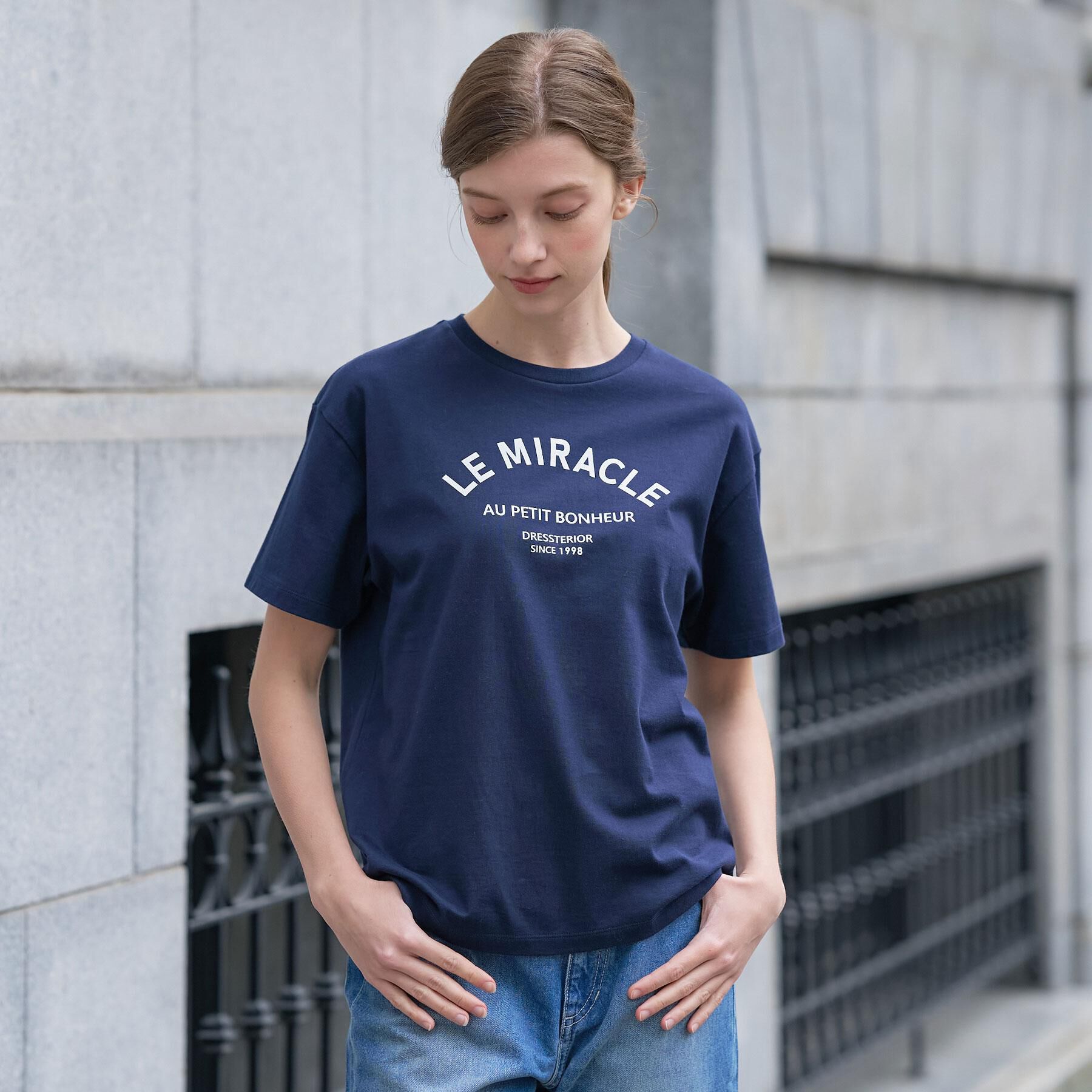 DRESSTERIOR「ル ミラクルロゴT」|Tシャツ・カットソー|ネイビー(094)