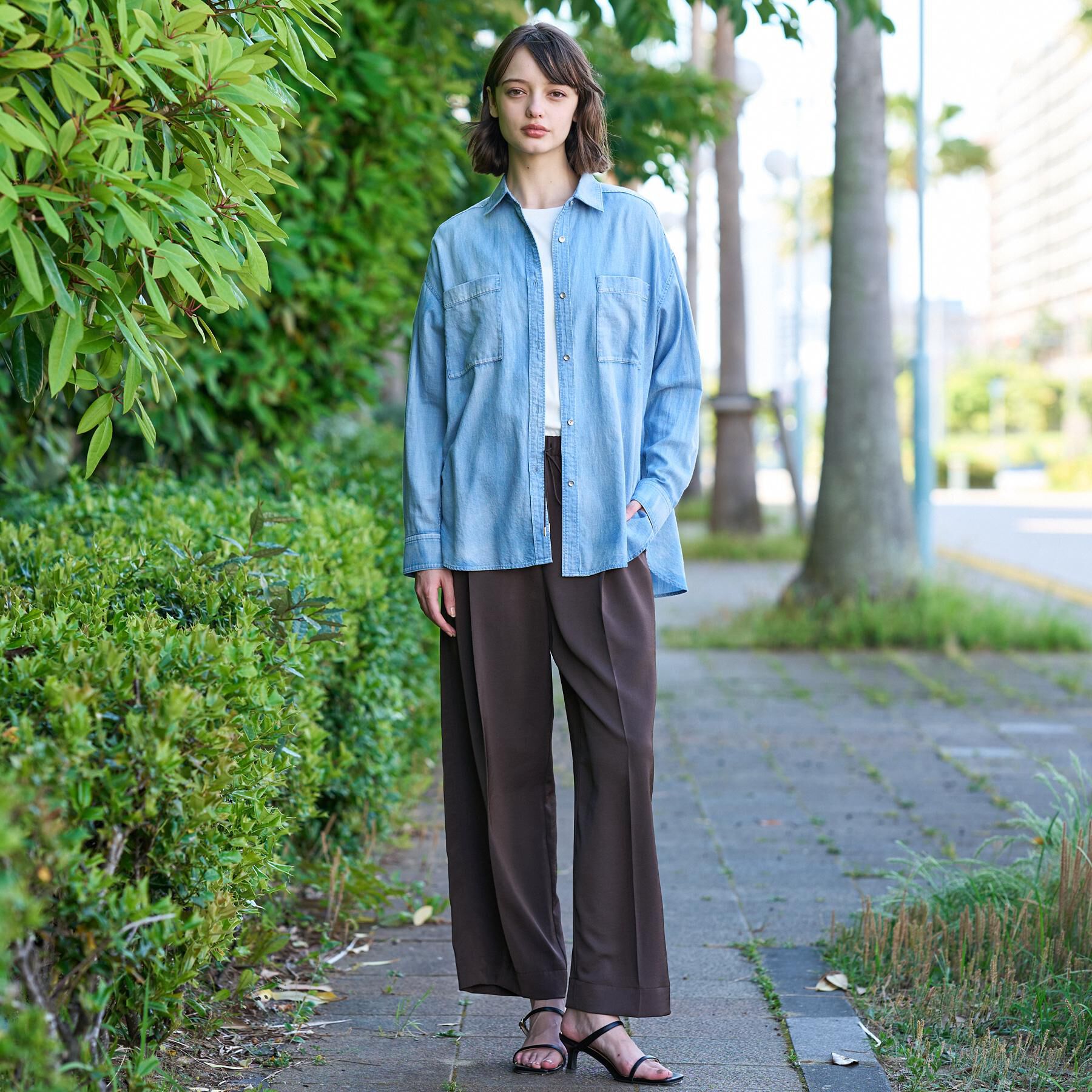 DRESSTERIOR「【夏デニム】シアーデニムシャツ」|シャツ・ブラウス|