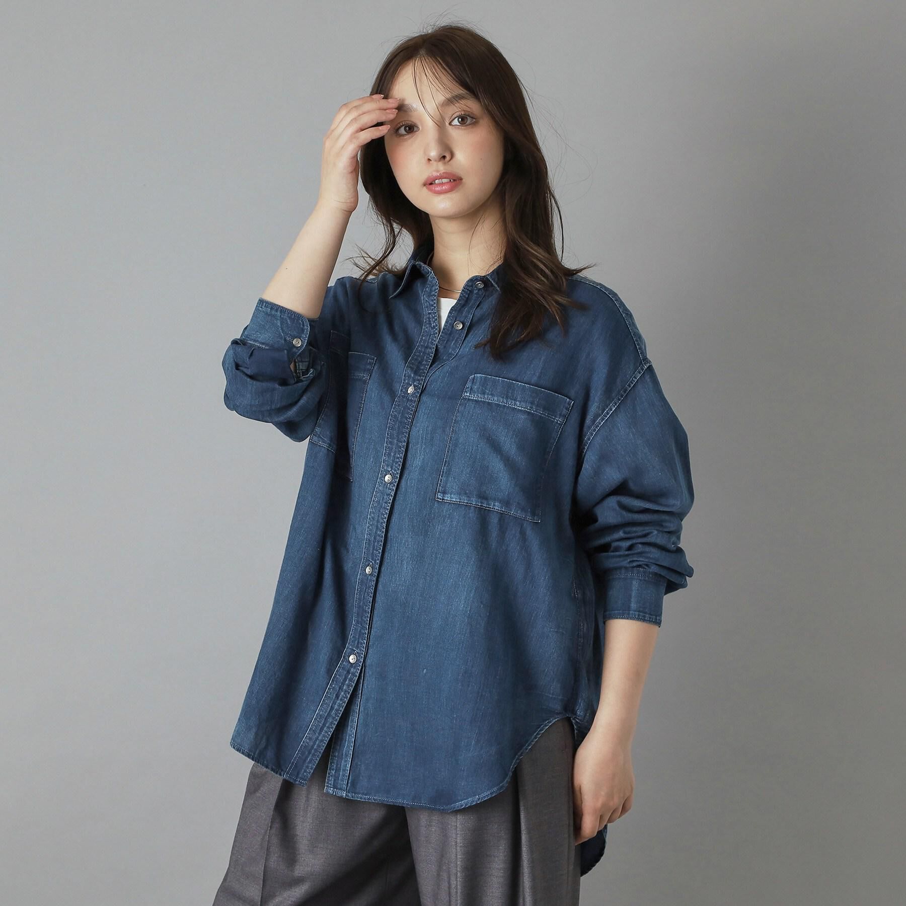 DRESSTERIOR「【夏デニム】シアーデニムシャツ」|シャツ・ブラウス|