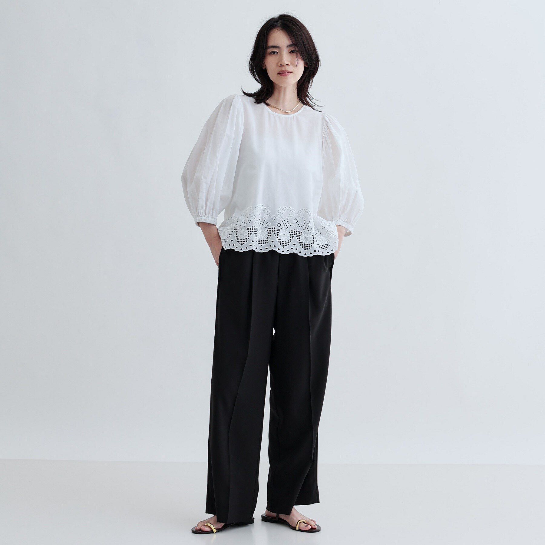 GALLEST「コットンエンブロイダリーブラウス」|シャツ・ブラウス|