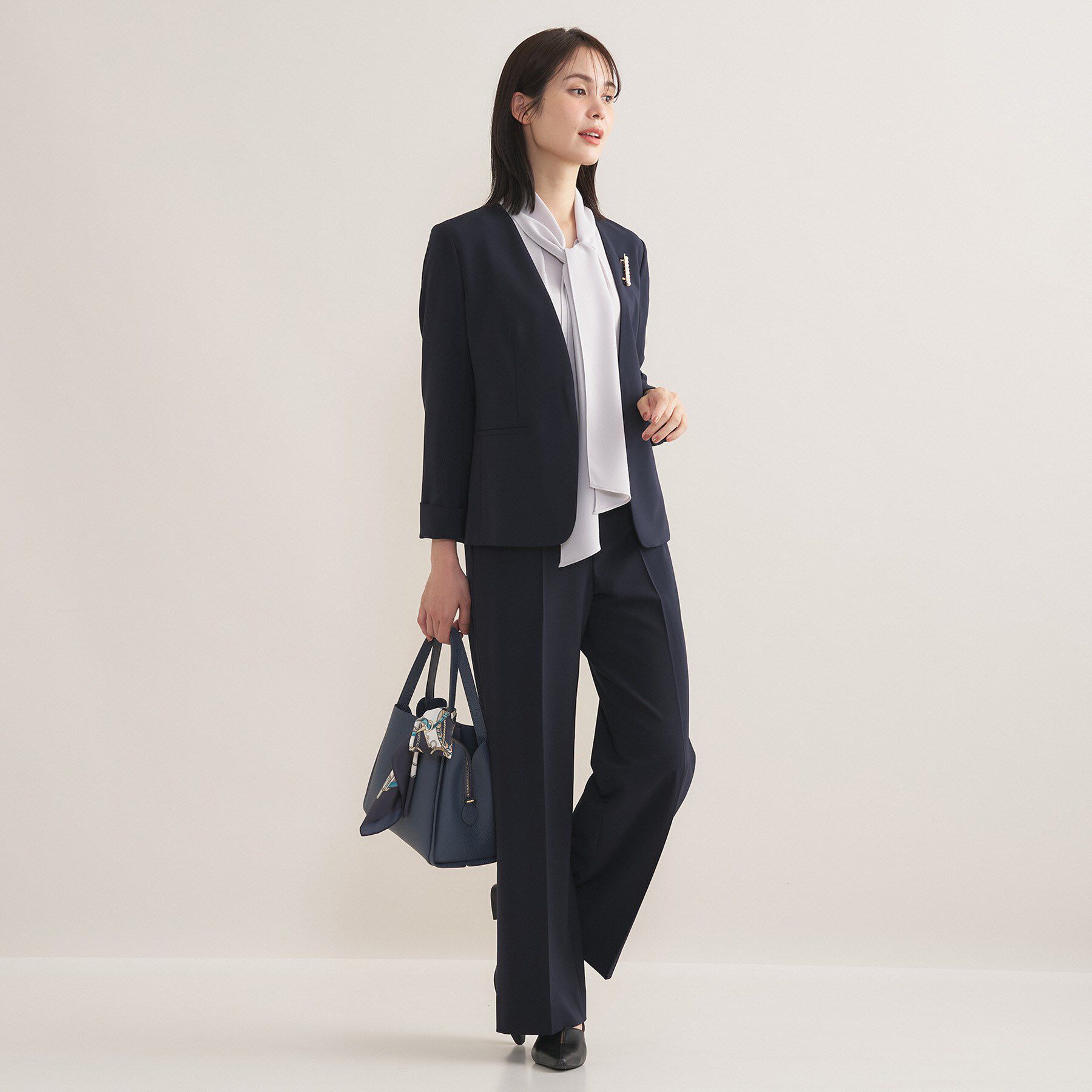 INDIVI「【通勤スーツ／洗える】ストレッチワイドパンツ」|スーツ|