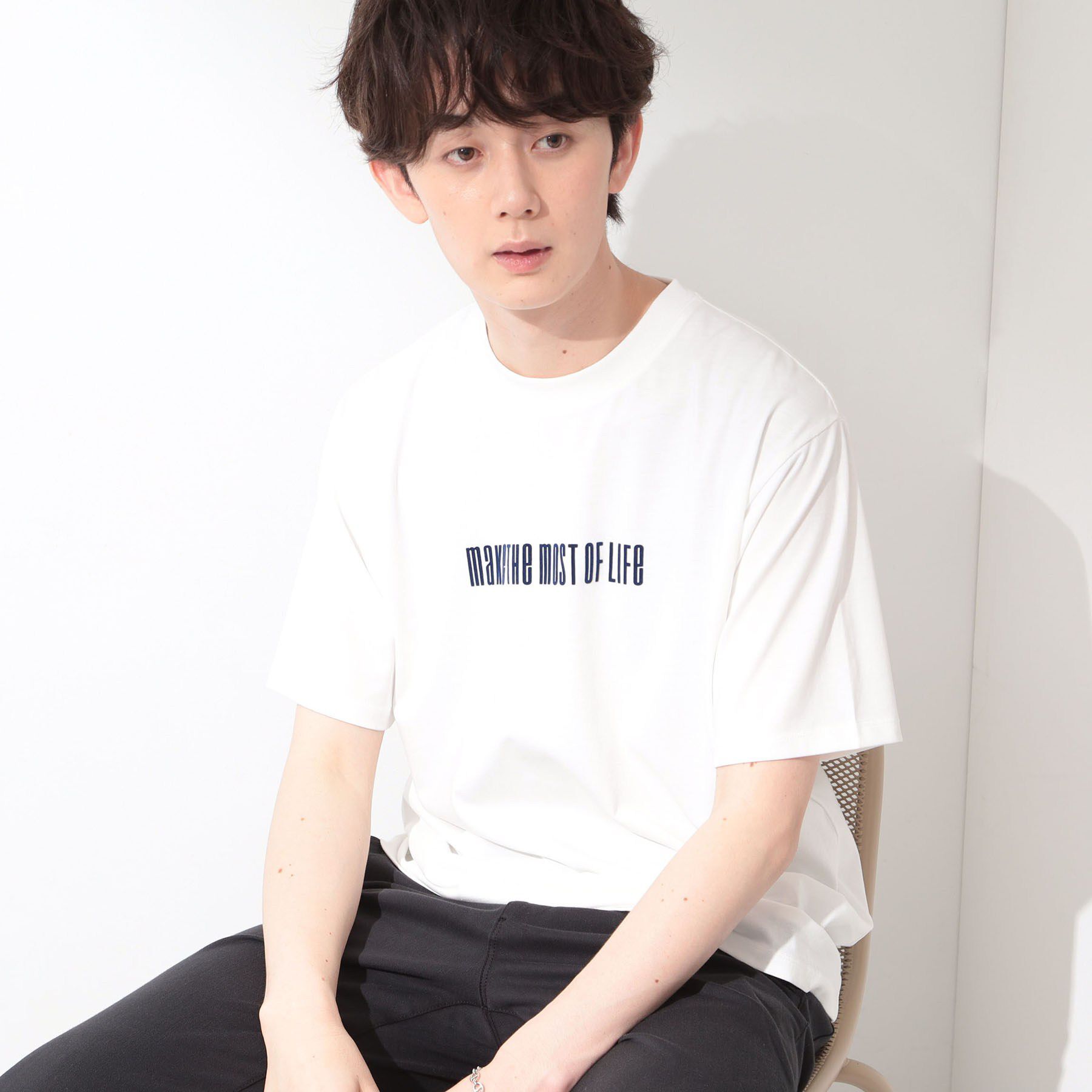 THE SHOP TK「COOLロゴ半袖Tシャツ 接触冷感／洗濯機OK」|Tシャツ・カットソー|オフホワイト(003