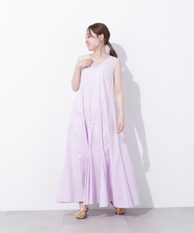  「カラーマキシワンピース　WEB限定カラー：ブルー」|ワンピース|