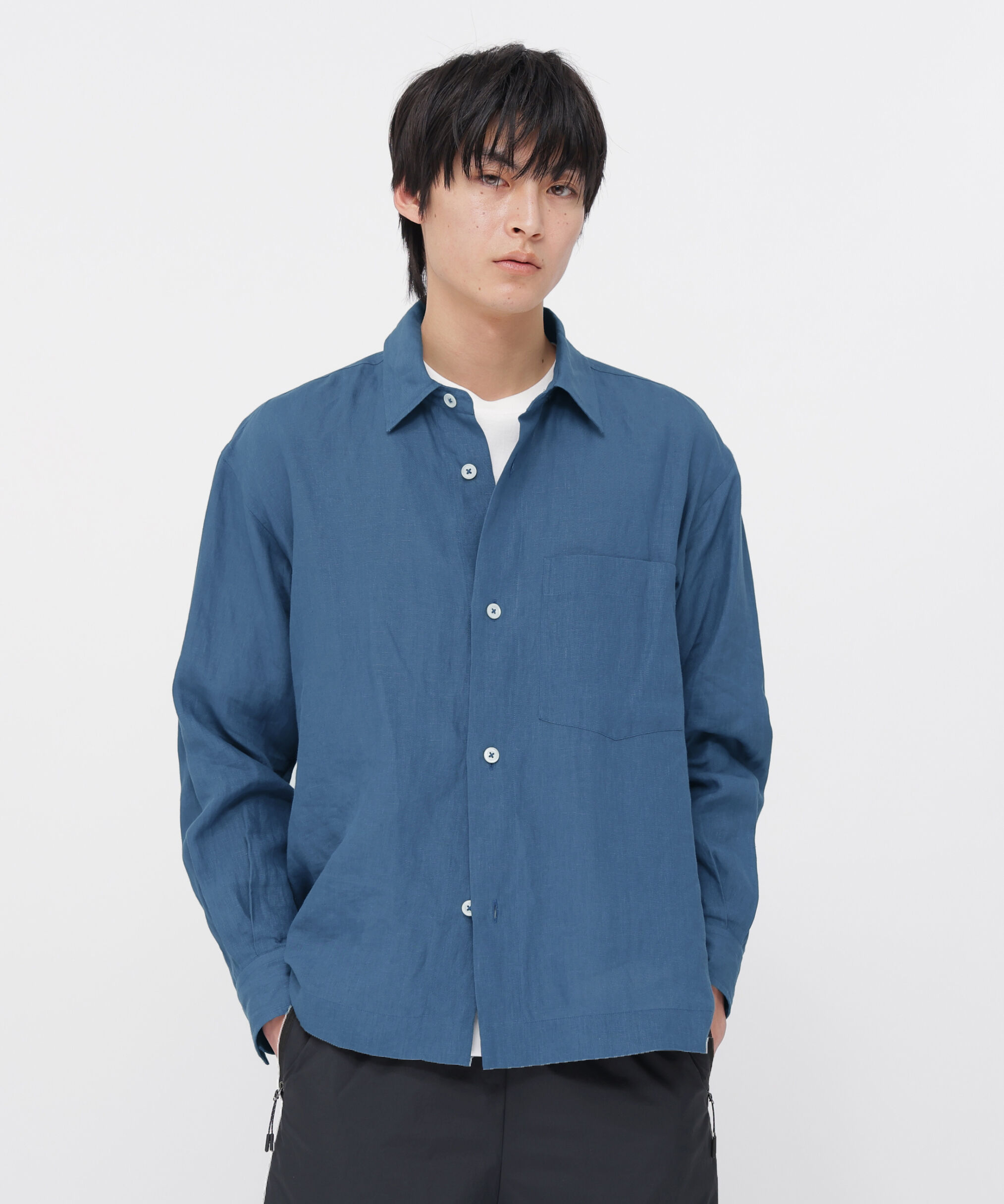 MARGARET HOWELL「SHIRTING LINEN SHIRT」|シャツ・ブラウス|MID BLUE3