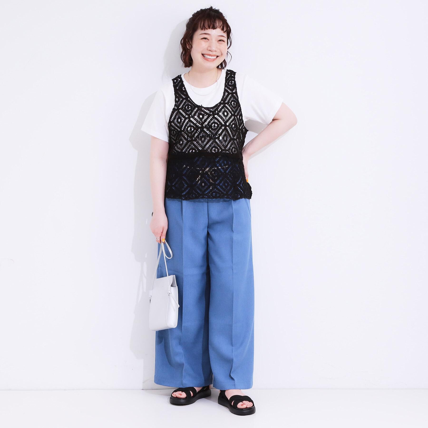 SHOO･LA･RUE「【S-LL/2点セット】大人カジュアルに レースビスチェ+プリントTシャツ」|その他|