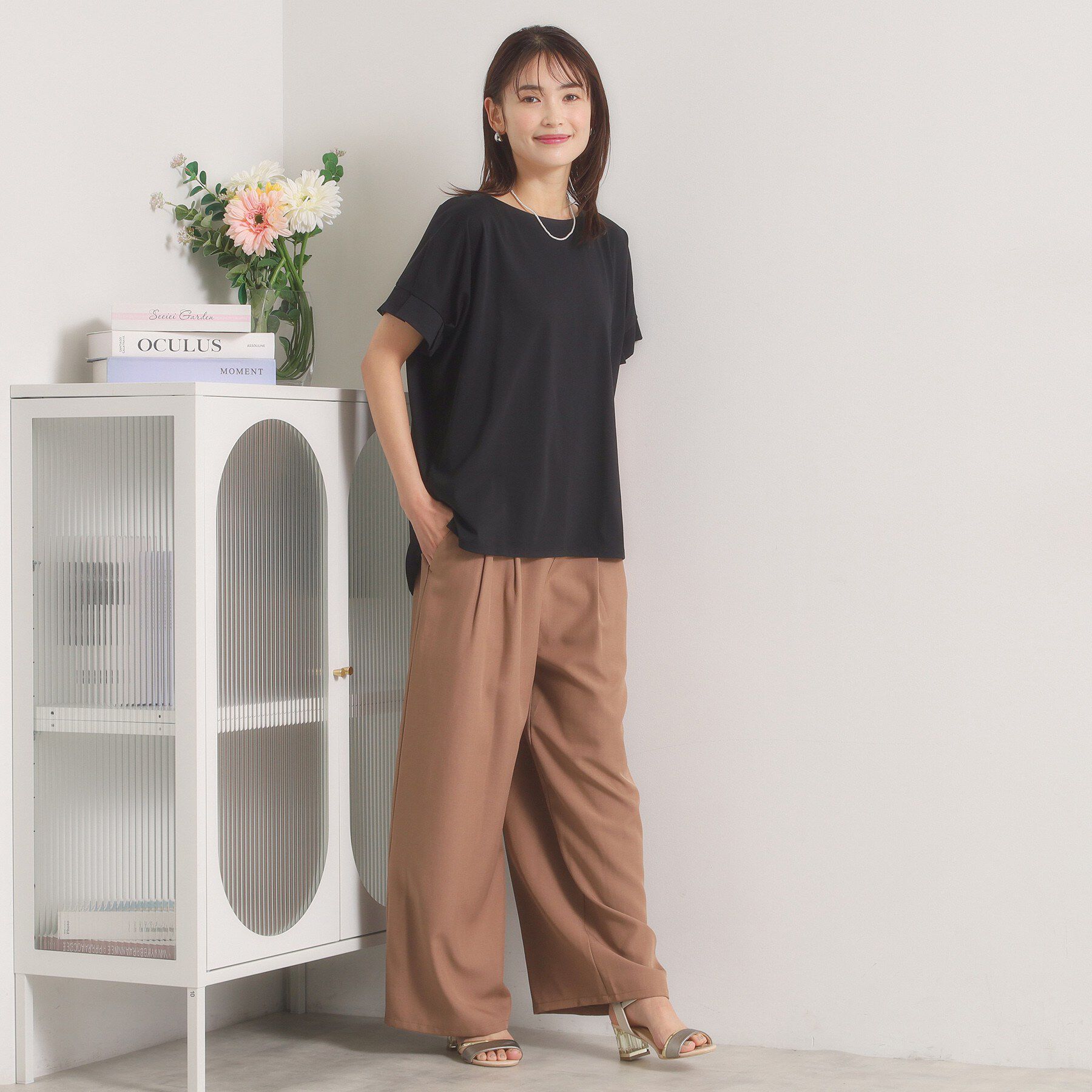 ITS&rsquo;DEMO「【汗染み防止／冷感／UV】袖口タックトップス」|Tシャツ・カットソー|