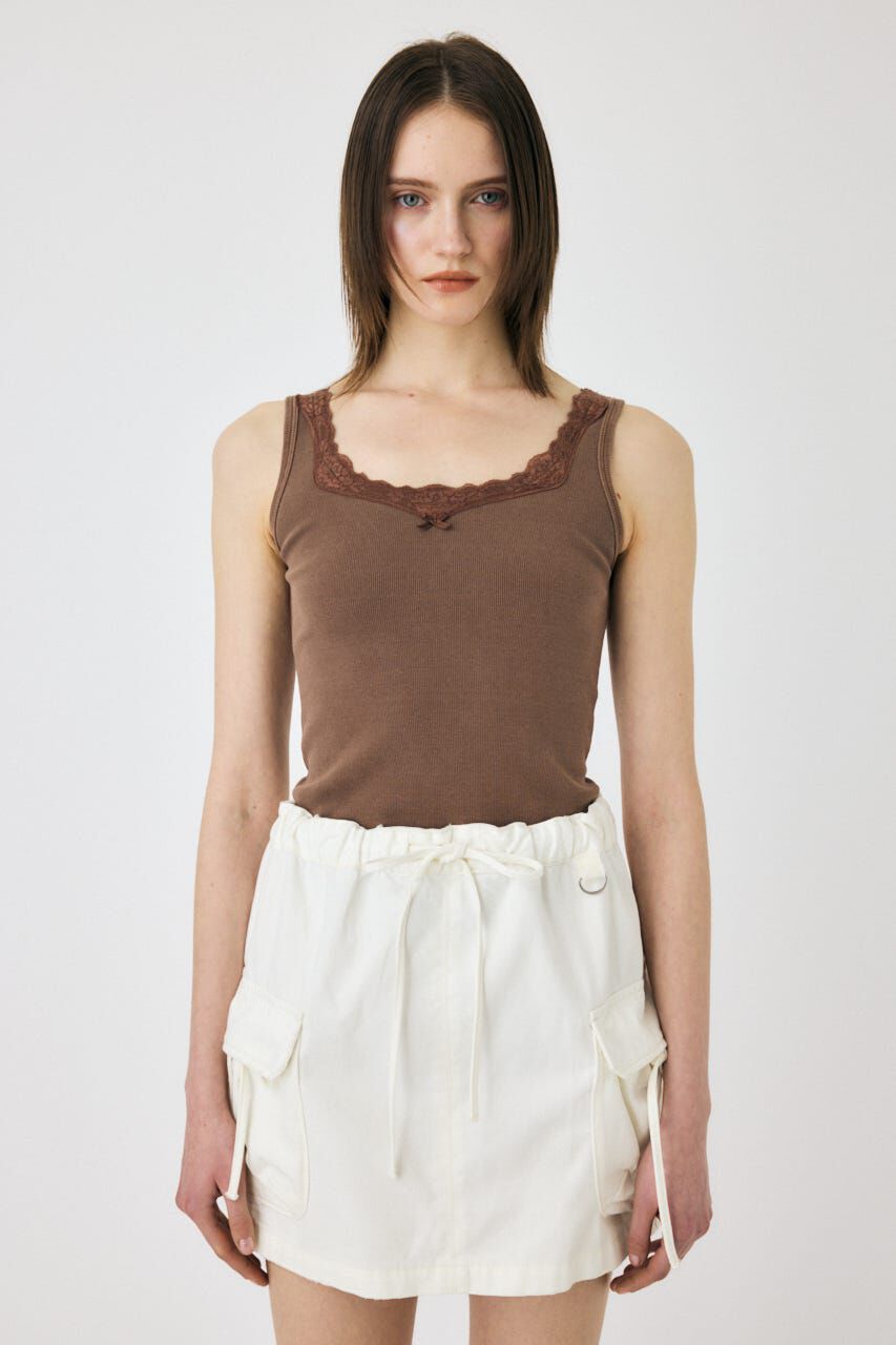 MOUSSY「LACE TRIM タンクトップ」|タンクトップ|