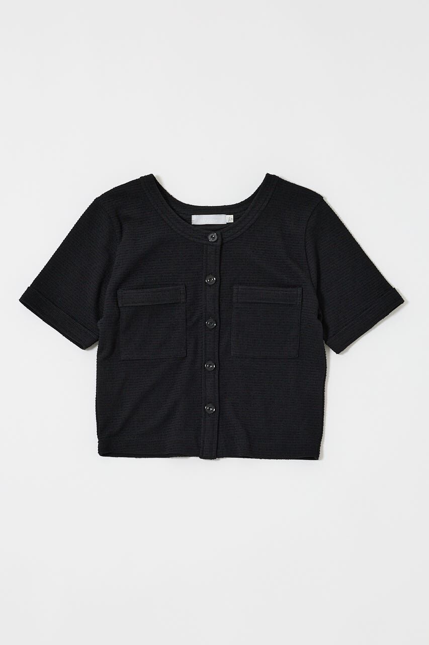 MOUSSY「BOUCLE TWEED ハーフスリーブカーディガン」|その他|