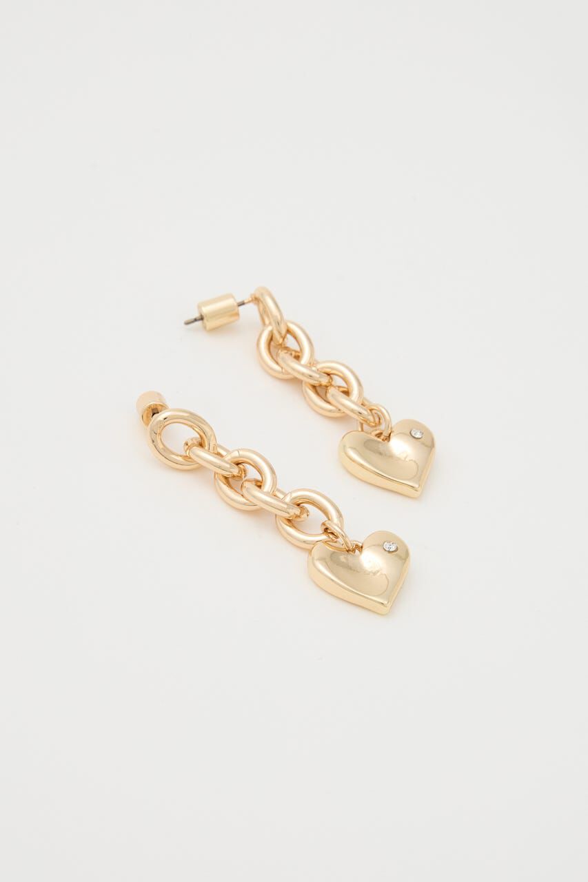 rienda「ニュアンスハートプレートピアス」|ピアス|