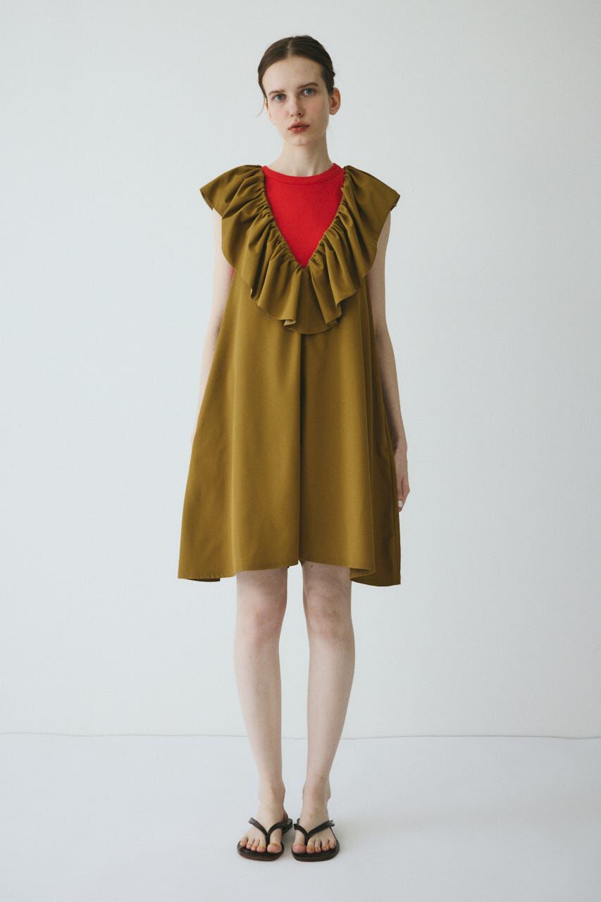 HeRIN.CYE「V neck frill all in one」|ワンピース|BEG