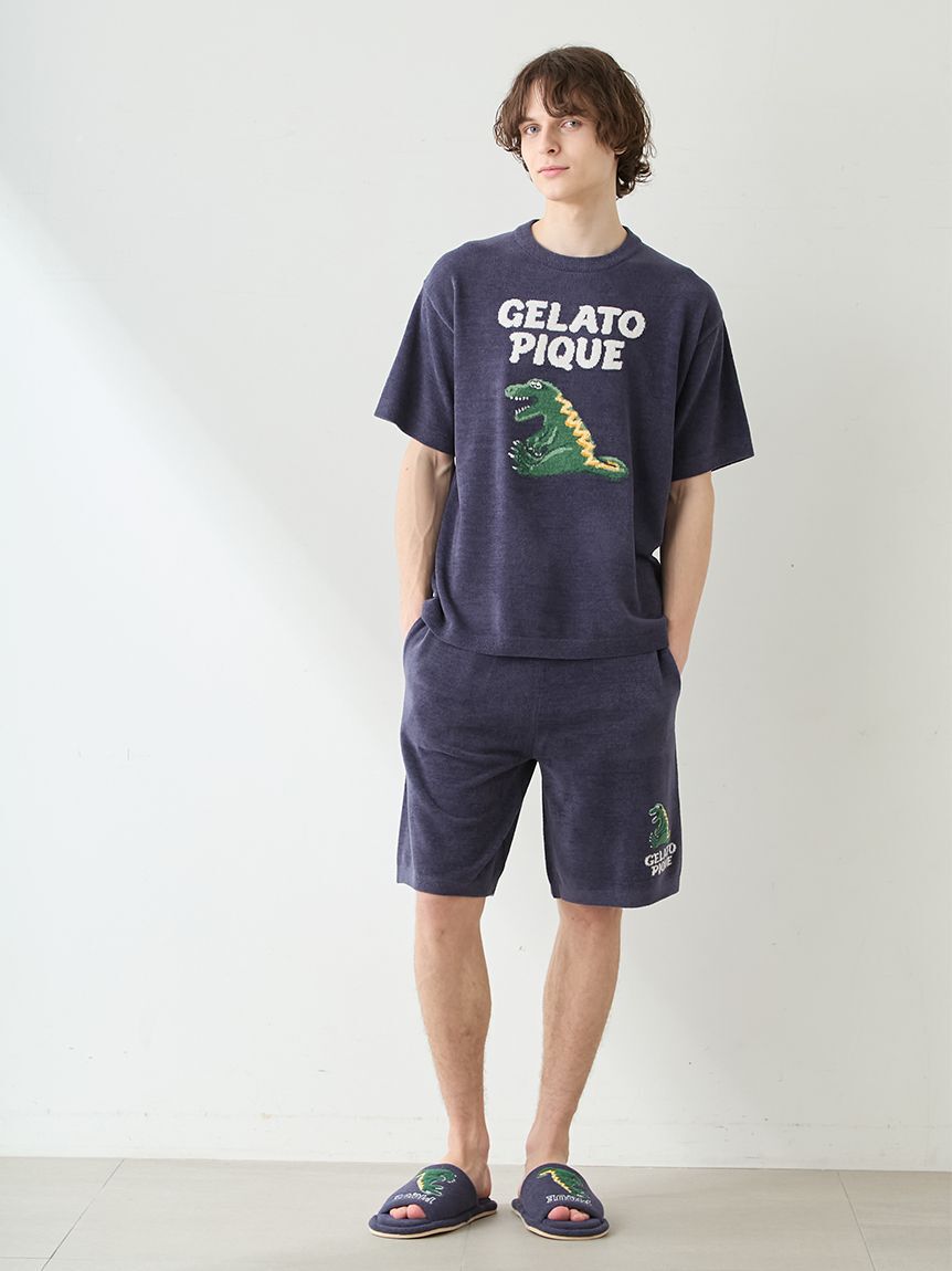 GELATO PIQUE HOMME「【HOMME】エアリーモコスリーピングダイナソージャガードプルオーバー」|プルオーバー|