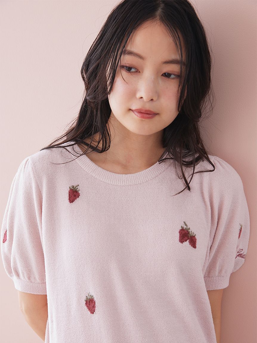 gelato pique「【ONLINE限定】エアリーモコストロベリージャガードワンピース」|ルームウェア|