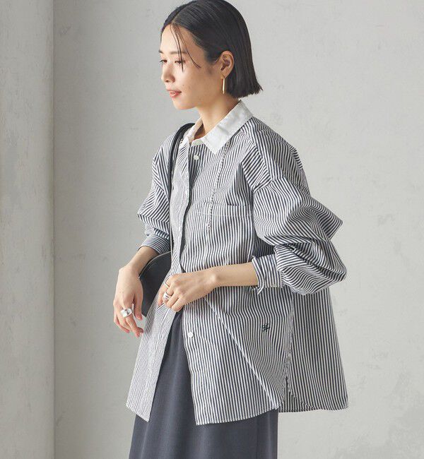 SHIPS for women「《一部追加予約》〈洗濯機可能〉ピン オックス 刺繍 シャツ」|シャツ・ブラウス|
