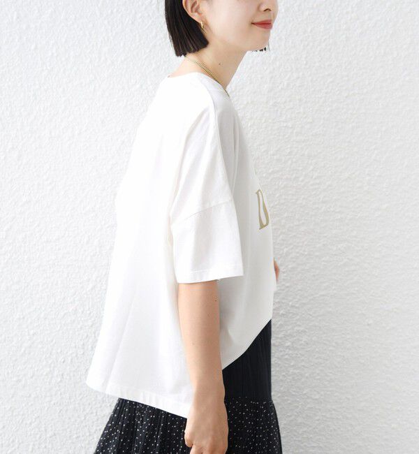 SHIPS for women「《予約》【SHIPS別注】81BRANCA: 5分袖 ロゴ・フォト TEE」|Tシャツ・カットソー|