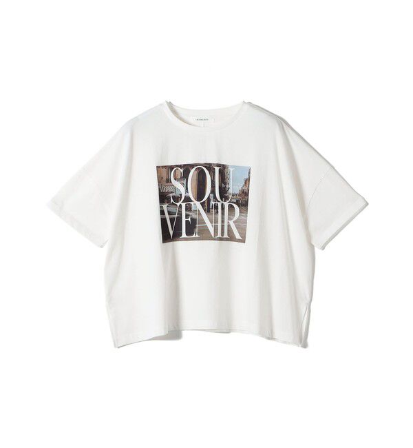 SHIPS for women「《予約》【SHIPS別注】81BRANCA: 5分袖 ロゴ・フォト TEE」|Tシャツ・カットソー|