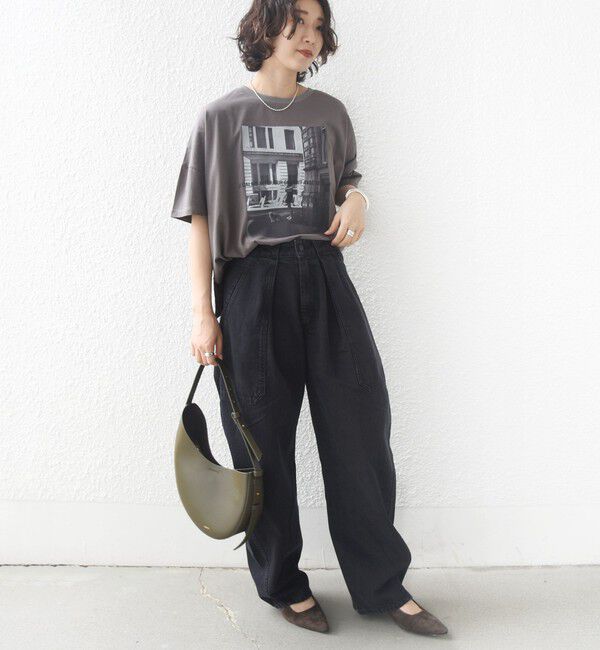 SHIPS for women「《予約》【SHIPS別注】81BRANCA: 5分袖 ロゴ・フォト TEE」|Tシャツ・カットソー|