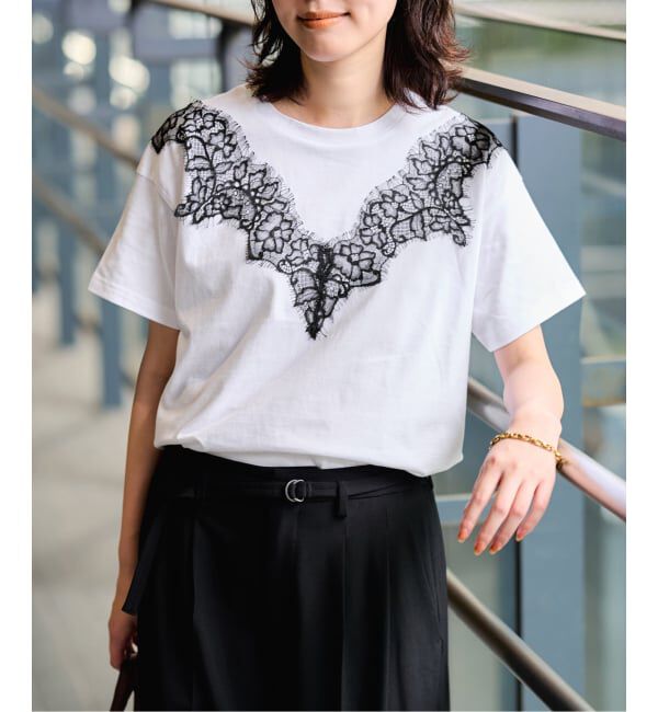 SLOBE IENA「《予約》アイラッシュレースTシャツ」|Tシャツ・カットソー|